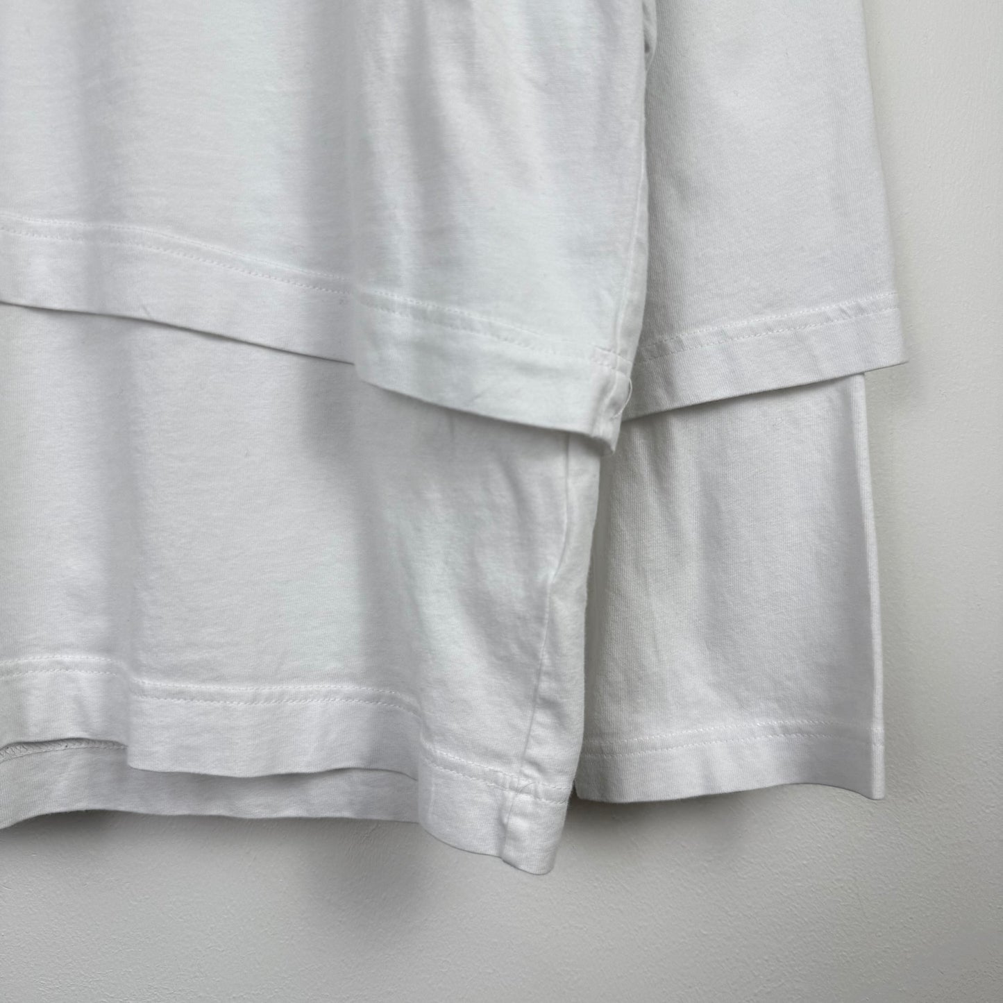 Comme des Garçons SHIRT Double Layer White Long Sleeve Tee