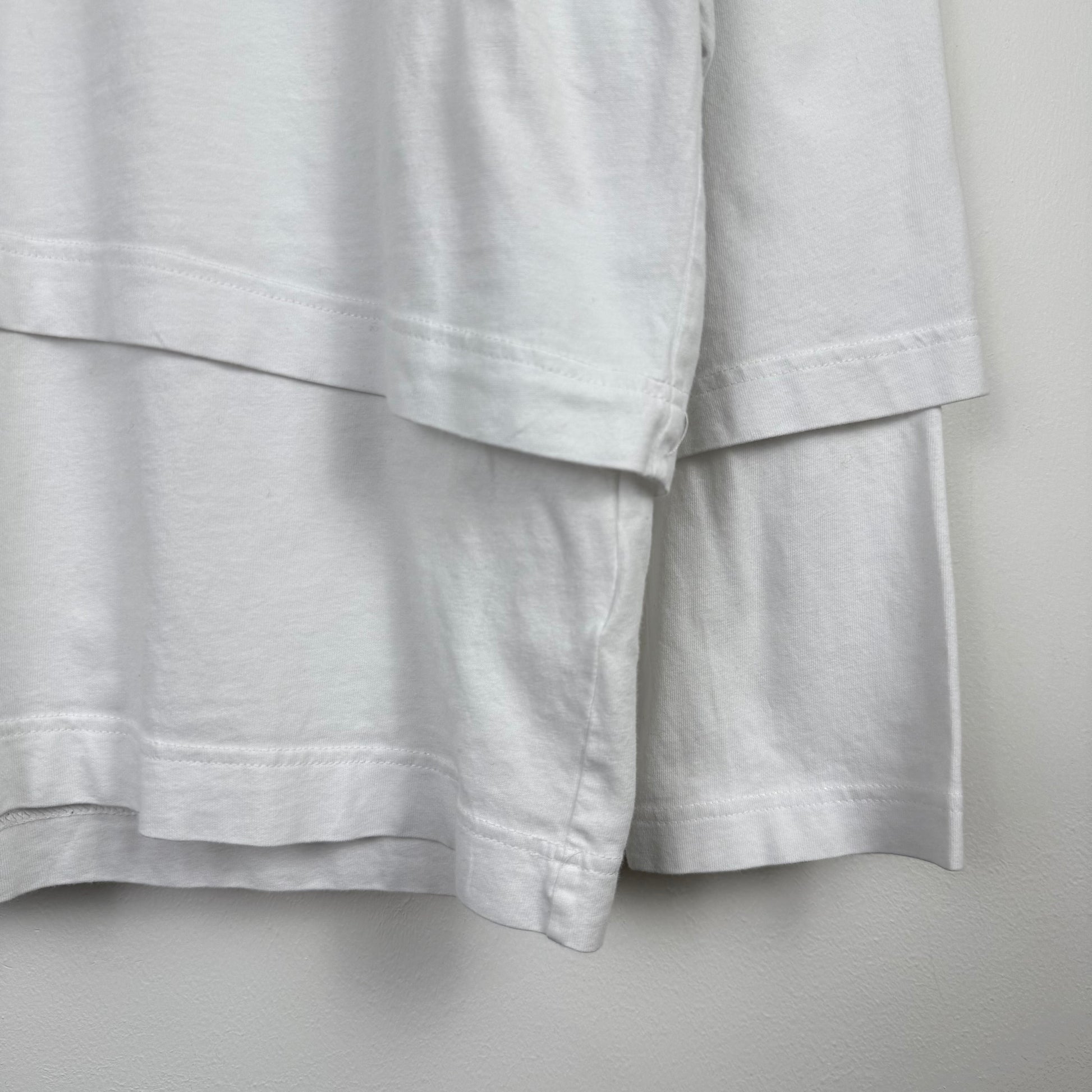 Comme des Garçons SHIRT Double Layer White Long Sleeve Tee