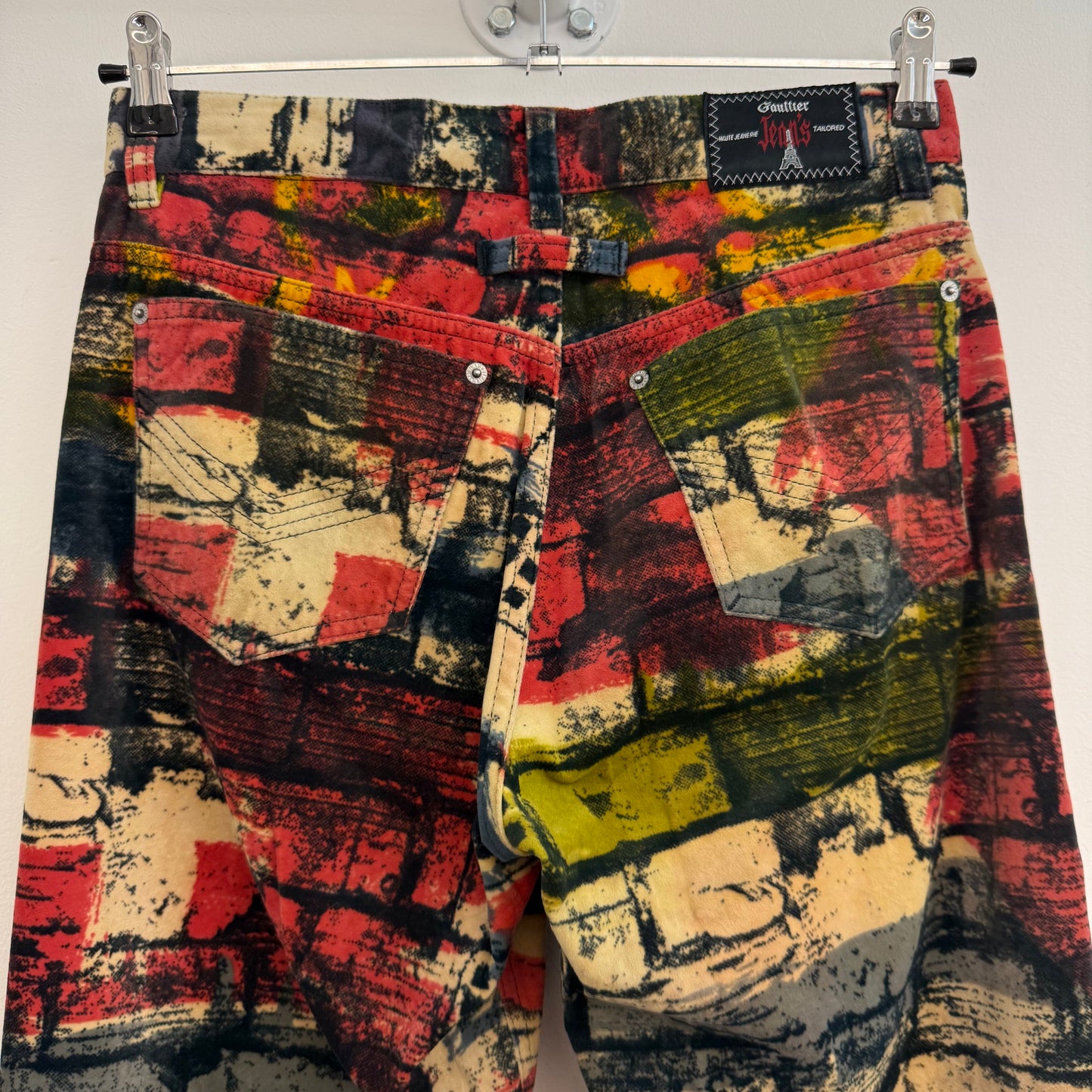 Jean Paul Gaultier "Fight Racism" Brick Wall Print Trousers