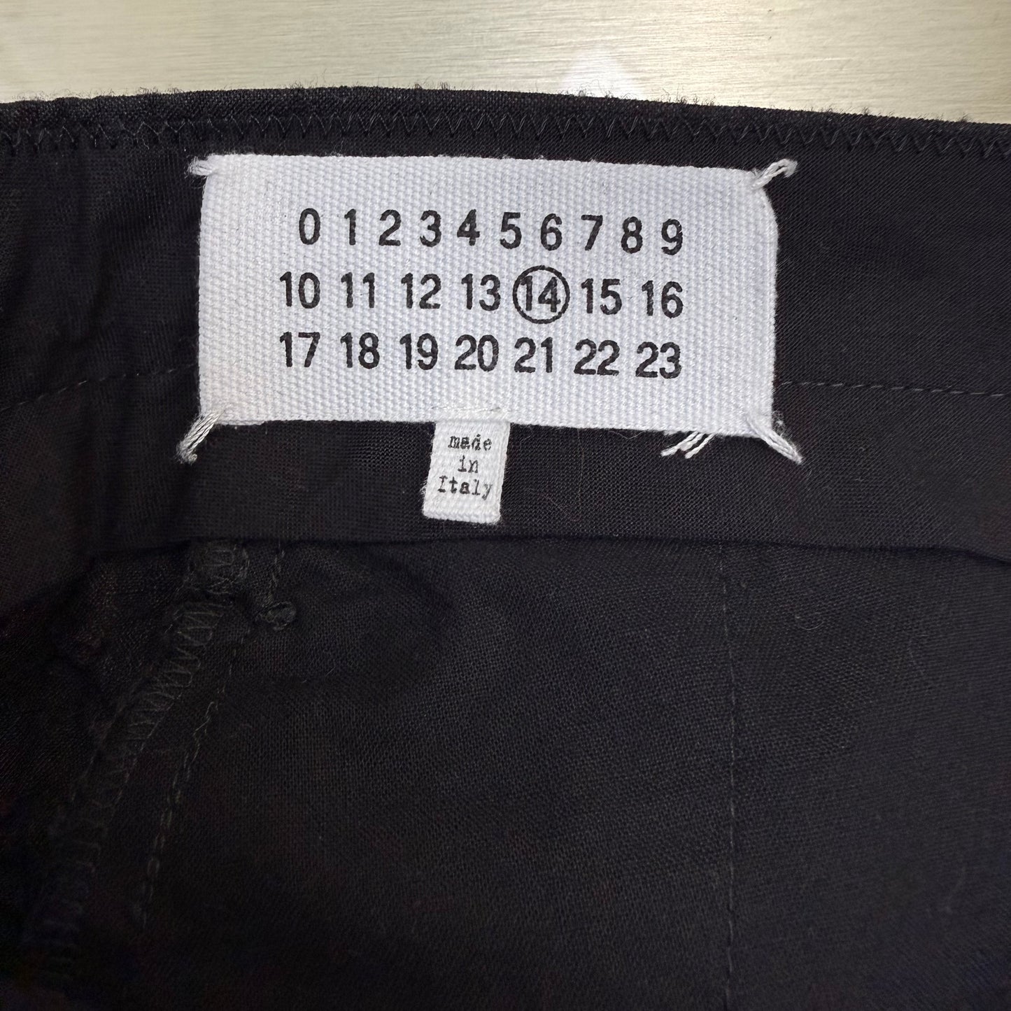 Maison Margiela Line 14 Black Crinkled Pleated Trousers