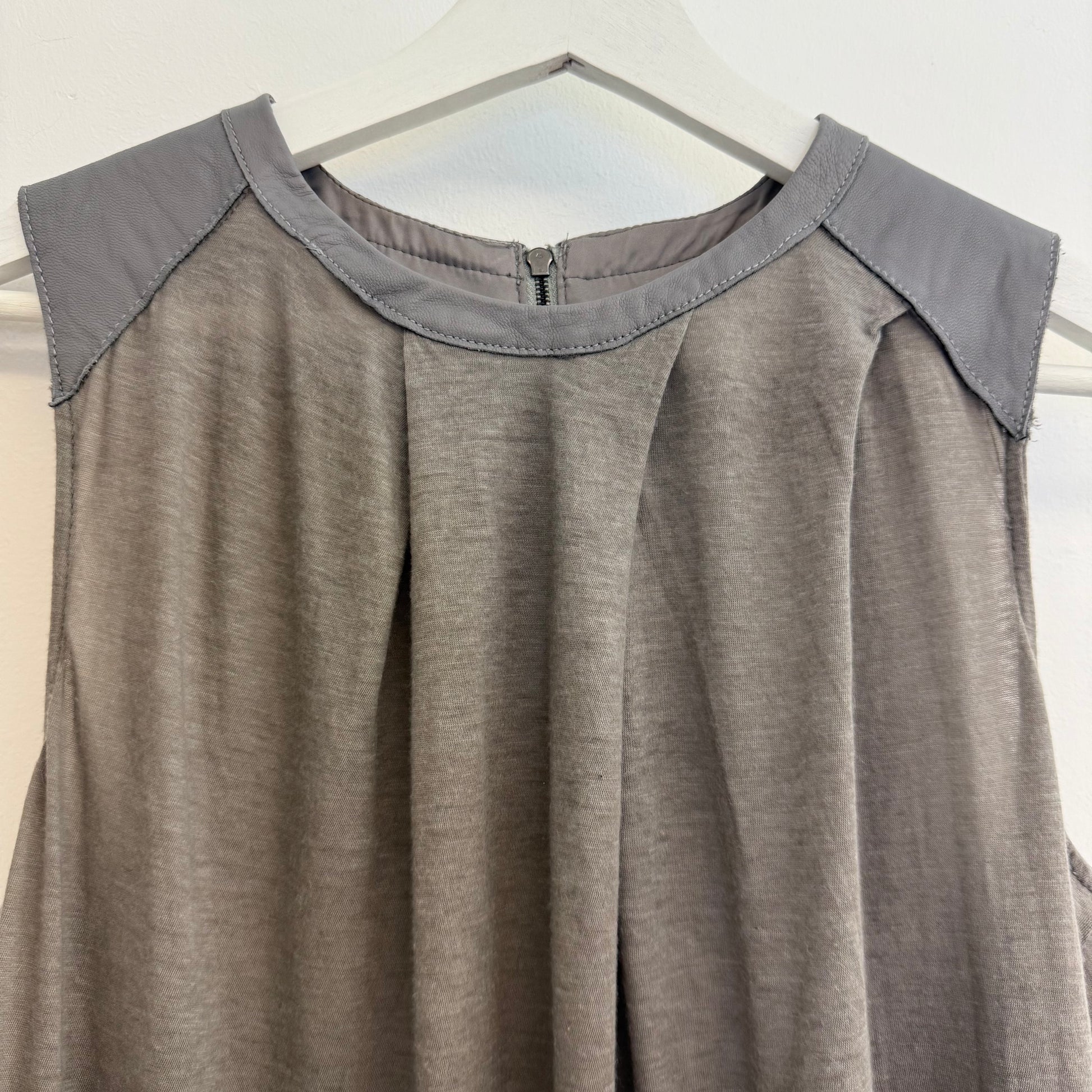 Helmut Lang Leather-Trimmed Knit Tank Top