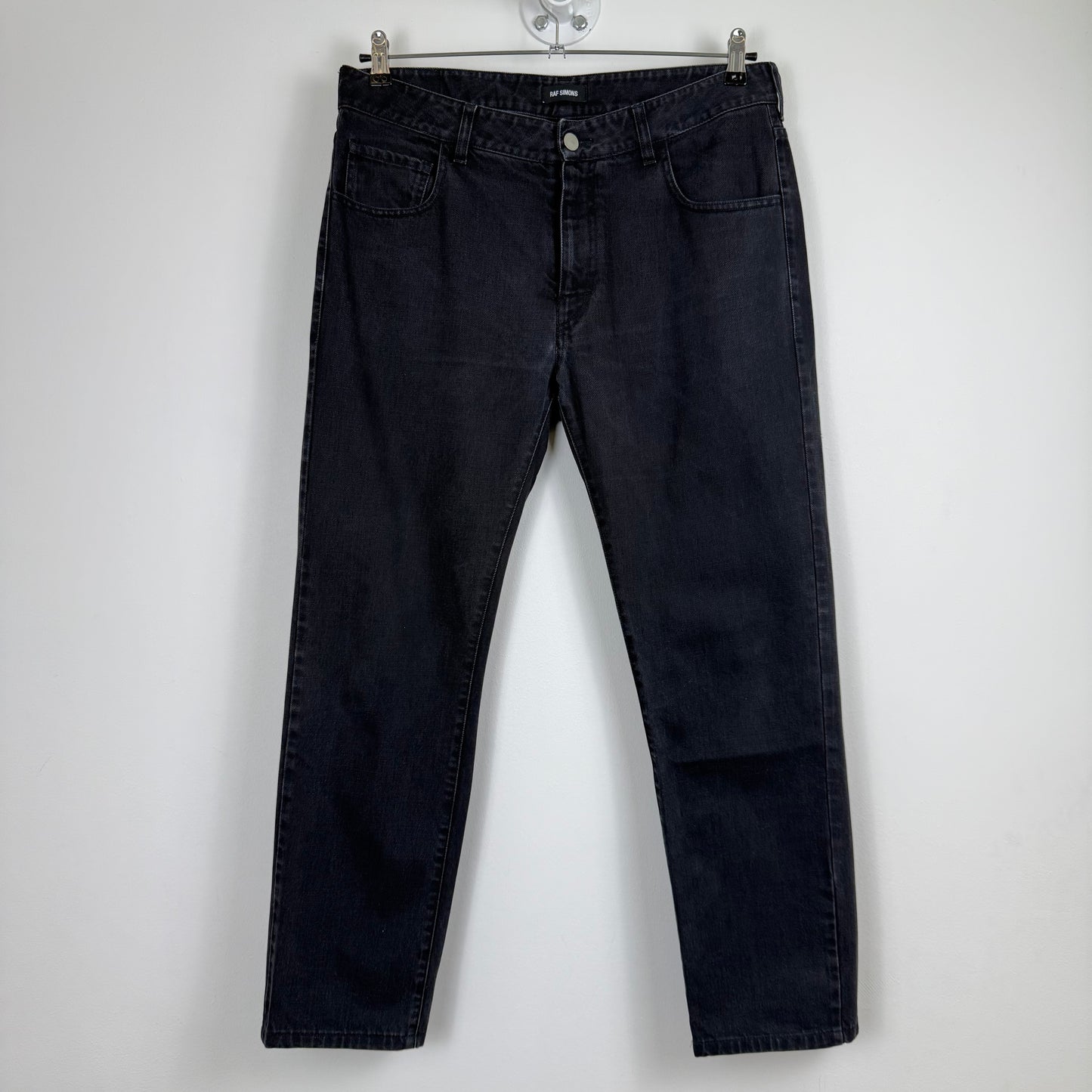 Raf Simons Regular Straight Denim ‘RS’ patch jeans