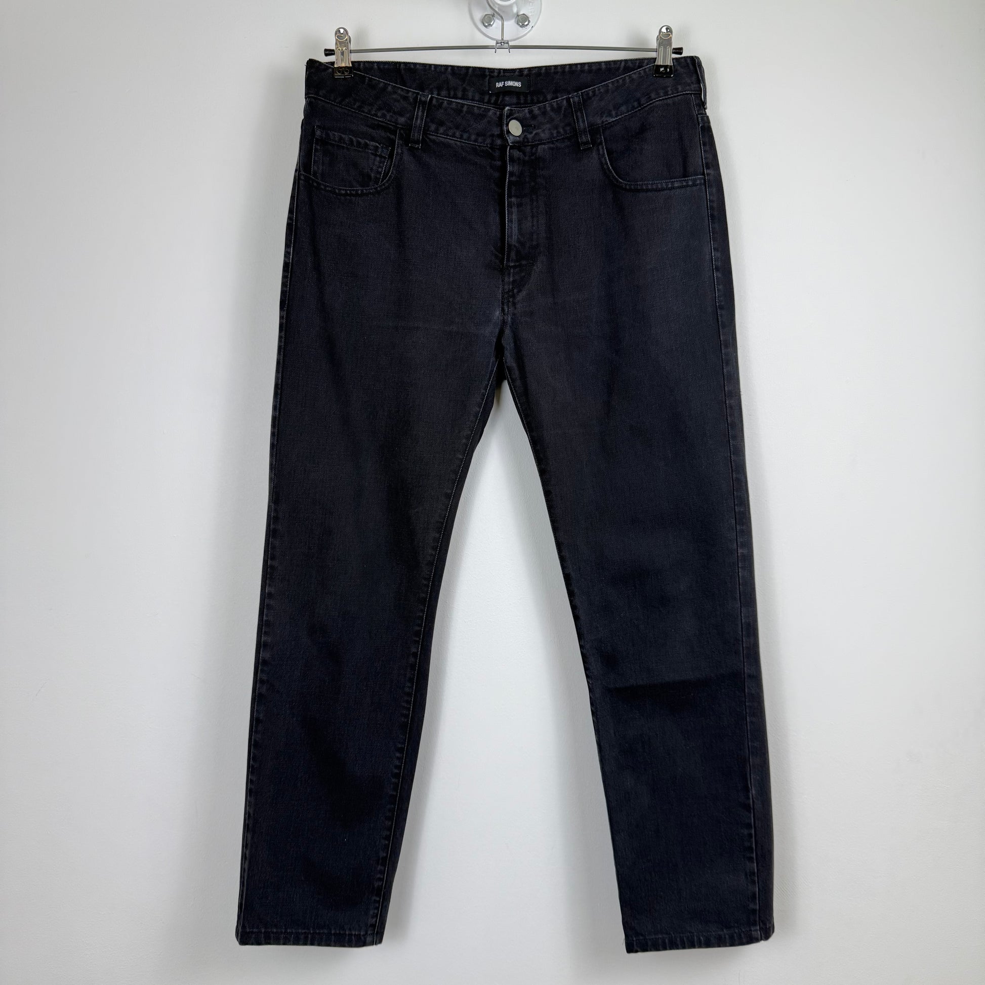 Raf Simons Regular Straight Denim ‘RS’ patch jeans