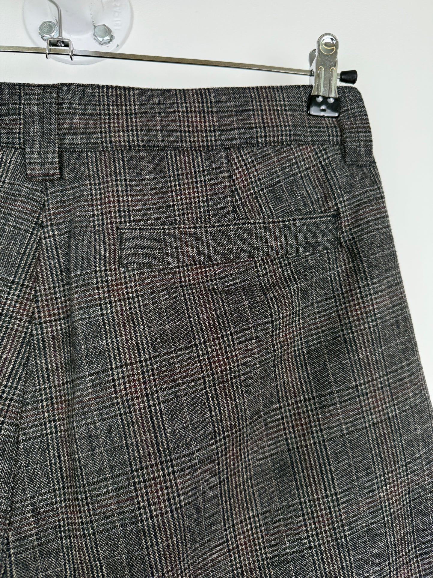 Maas Broekhuizen Grey Plaid Wide-Leg Shorts (Dries Van Noten Fabric)