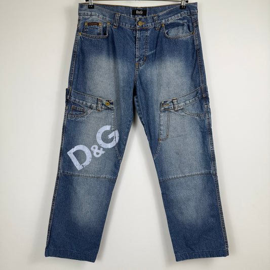 D&G Dolce & Gabbana Reconstructed Multi-Pocket Jeans