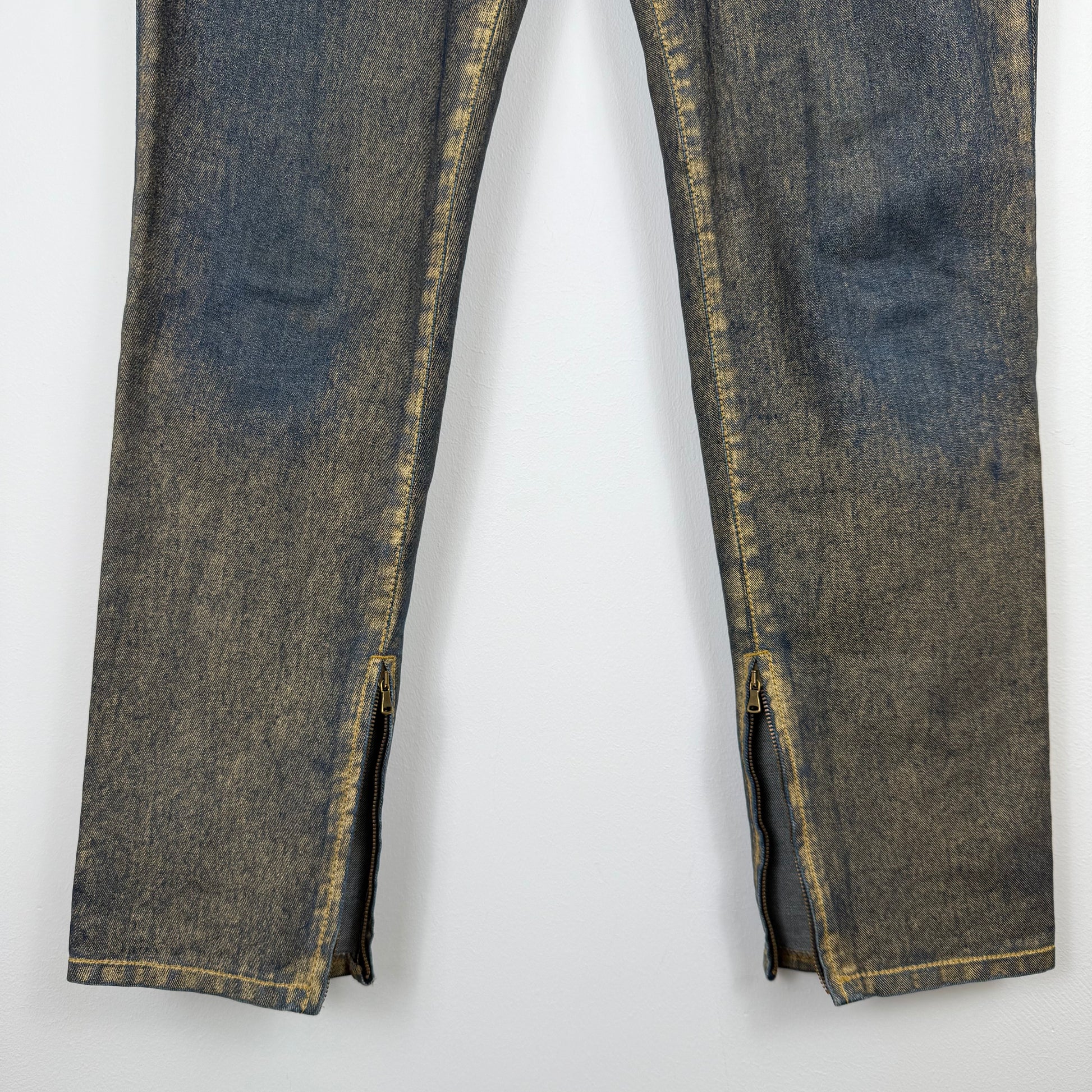 Jean Paul Gaultier (JPG) Gold-Coated Studded Denim