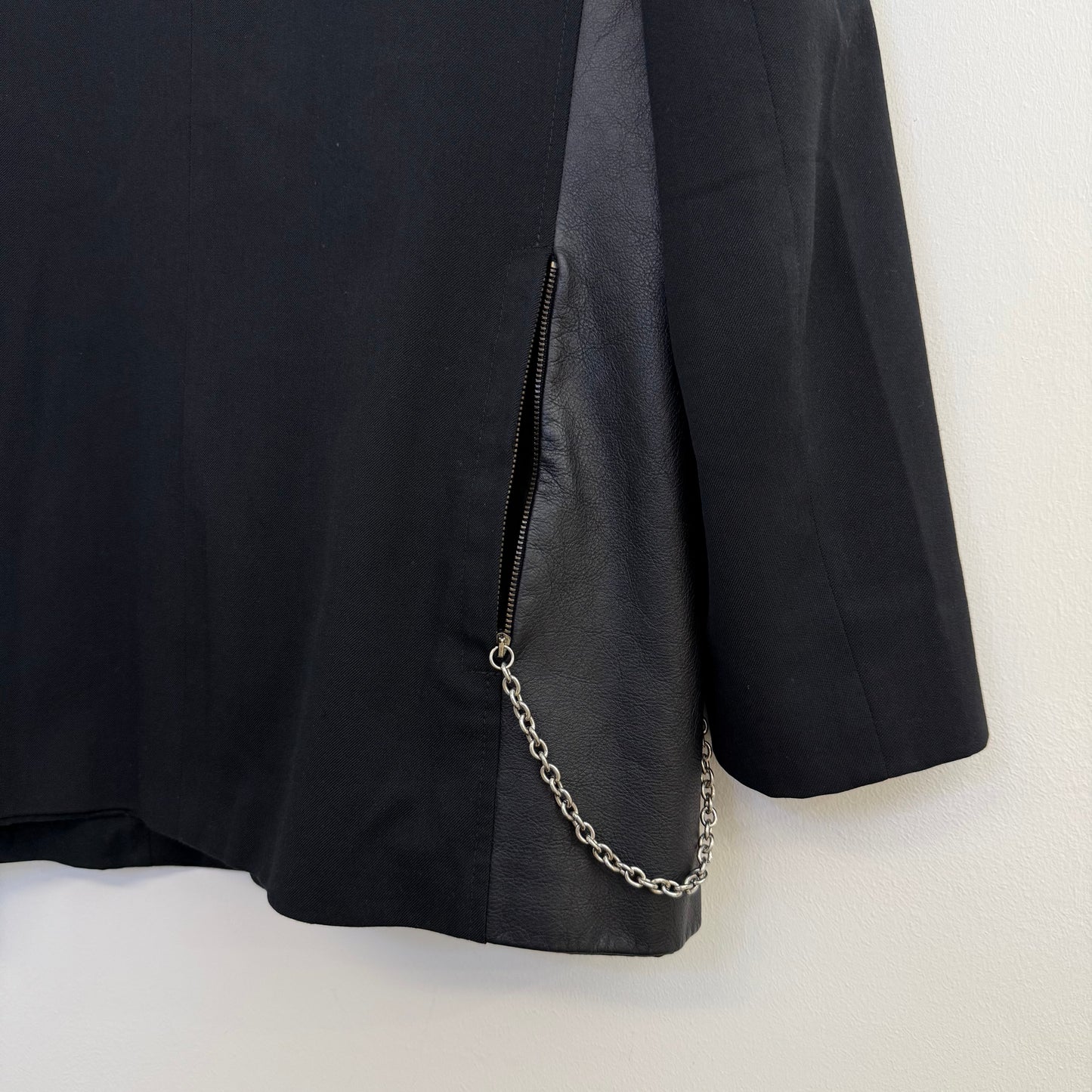 Dirk Bikkembergs 2-Piece Suit with Leather Inlay & Chain Detail