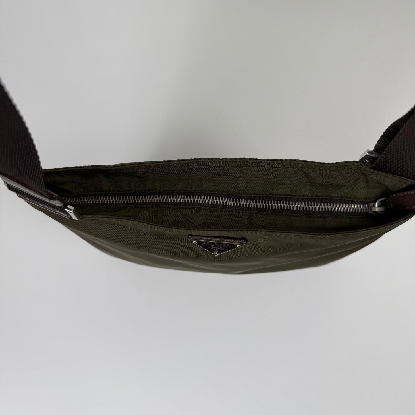Prada Tessuto Crossbody Bag - Khaki Green