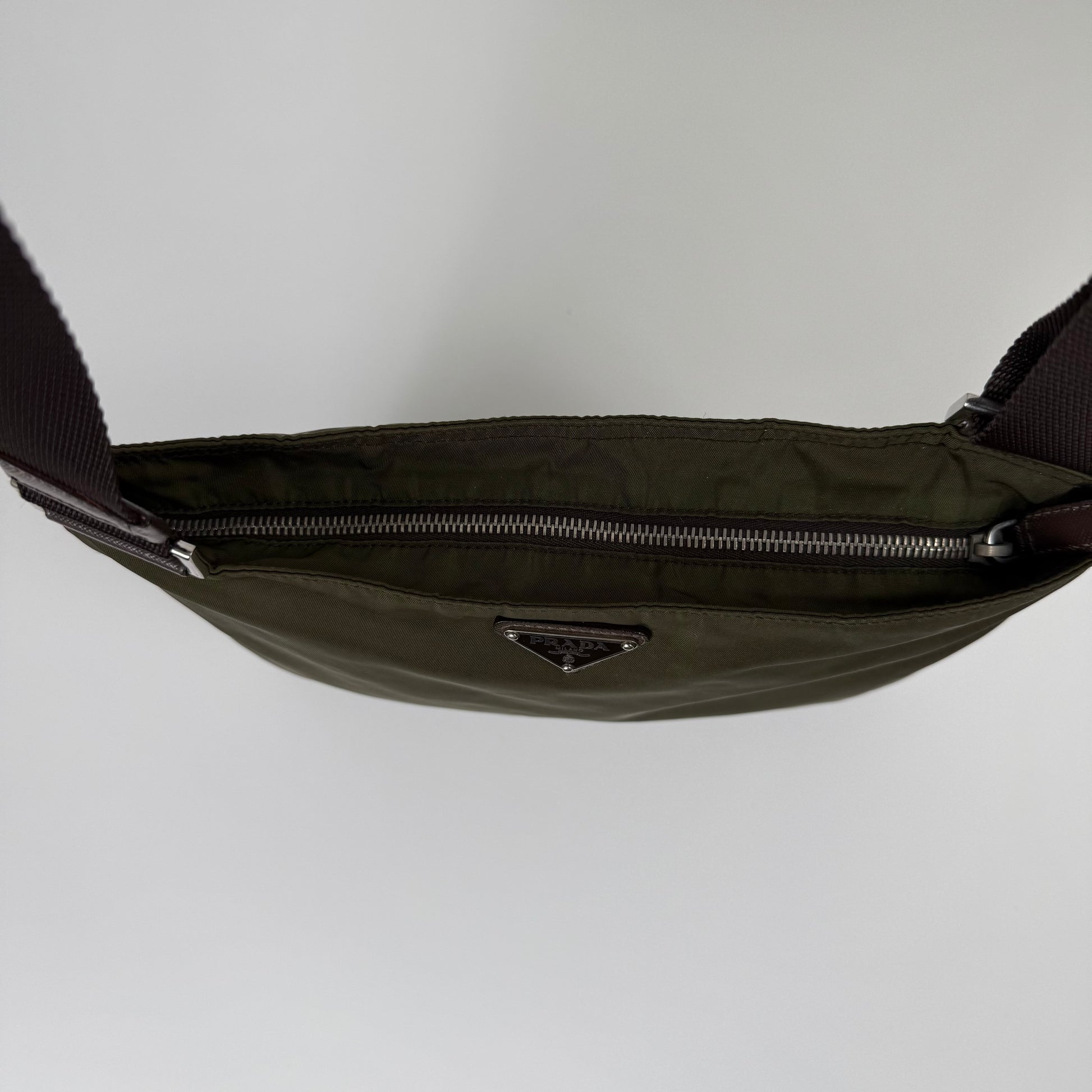 Prada Tessuto Crossbody Bag - Khaki Green
