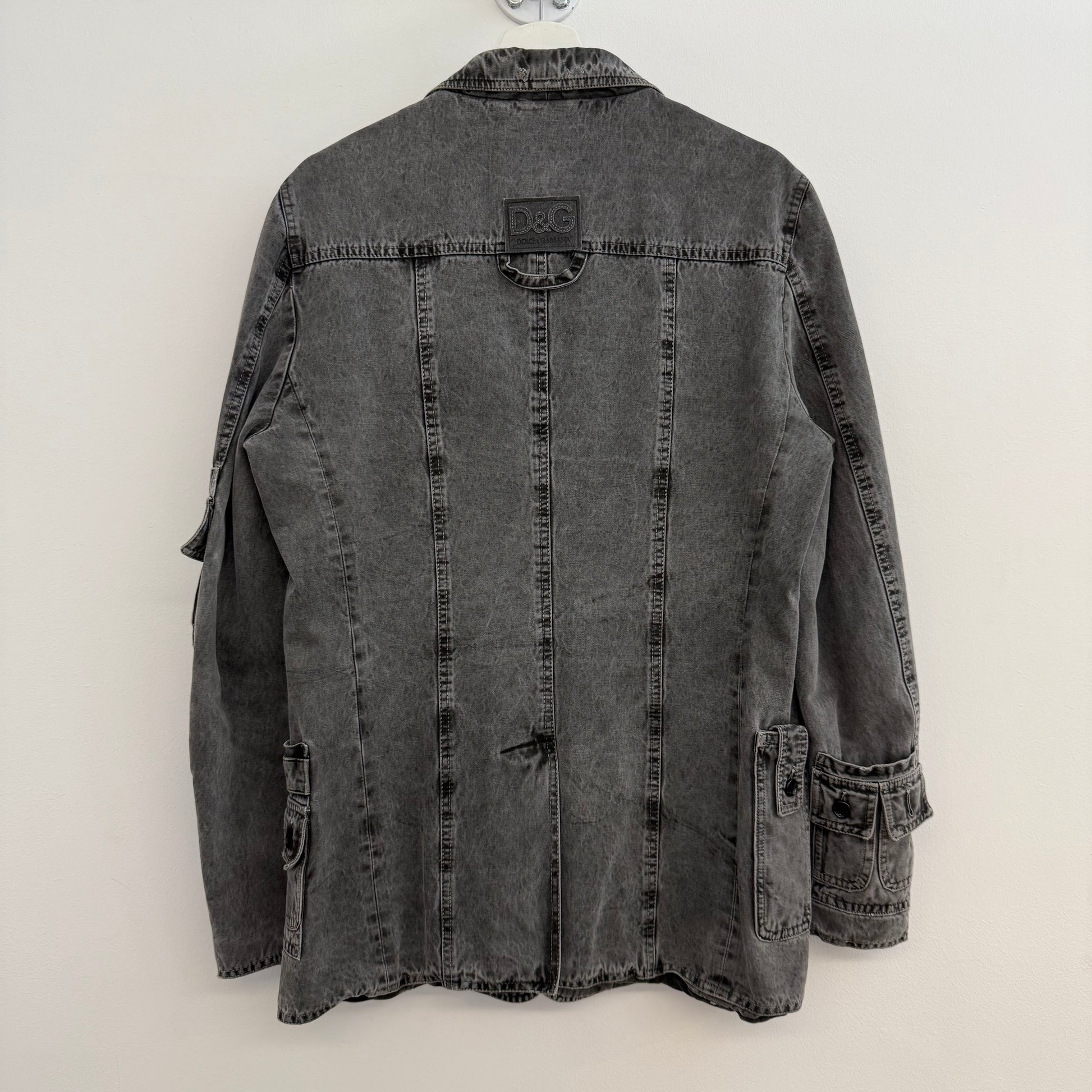 Dolce & Gabbana grey denim cargo blazer