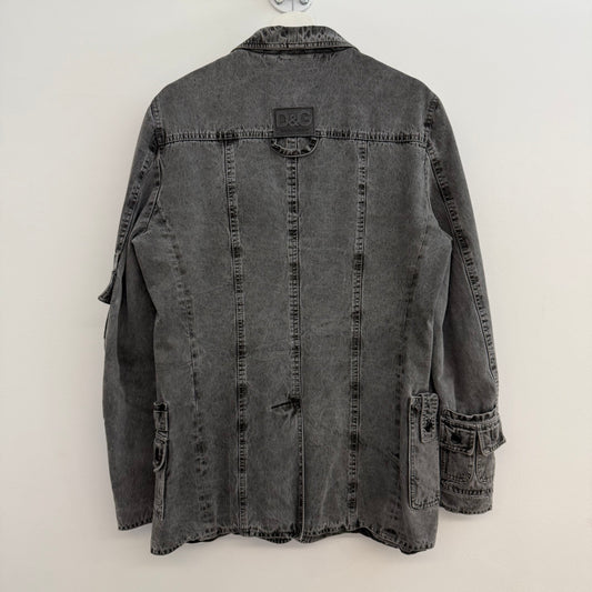 Dolce & Gabbana grey denim cargo blazer