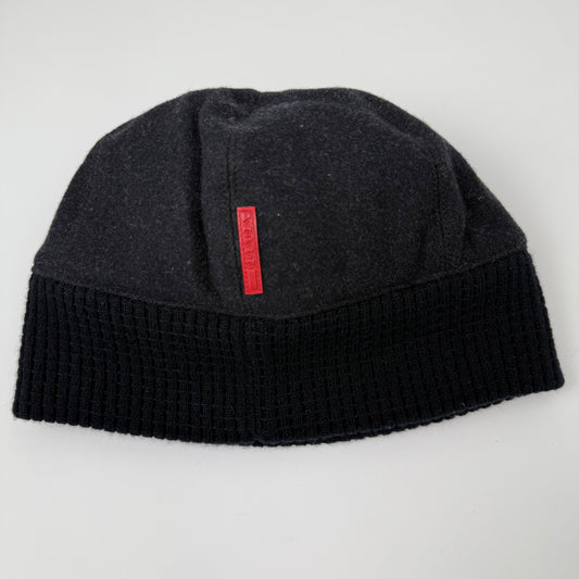 Prada Linea Rossa Wool & Nylon Beanie with Ribbed Cuff (FW2002)