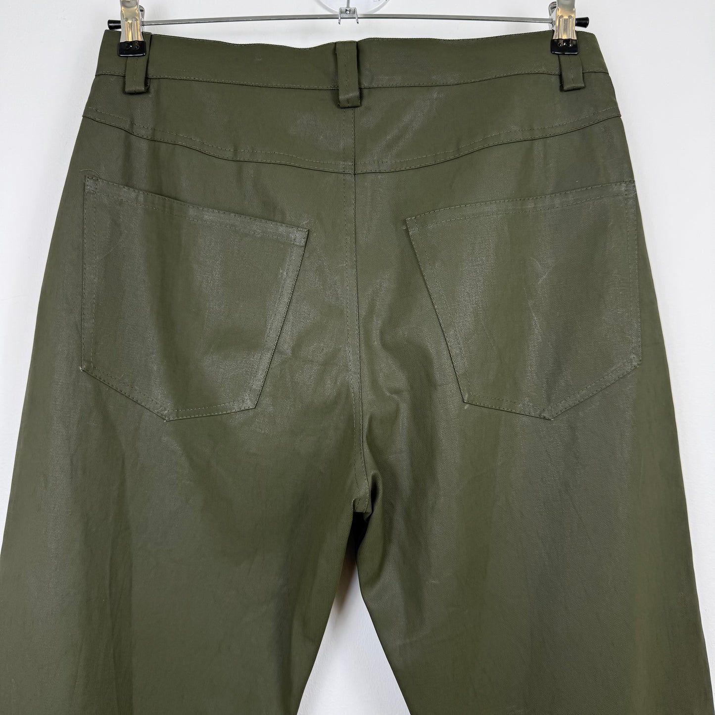 Maas Broekhuizen — Olive Waxed Denim Pants (Dries van Noten Fabric)