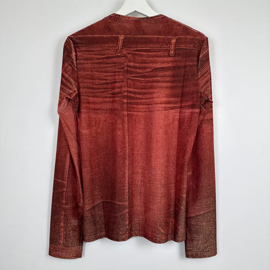Roberto Cavalli Early 2000s trompe-l’oeil denim longsleeve