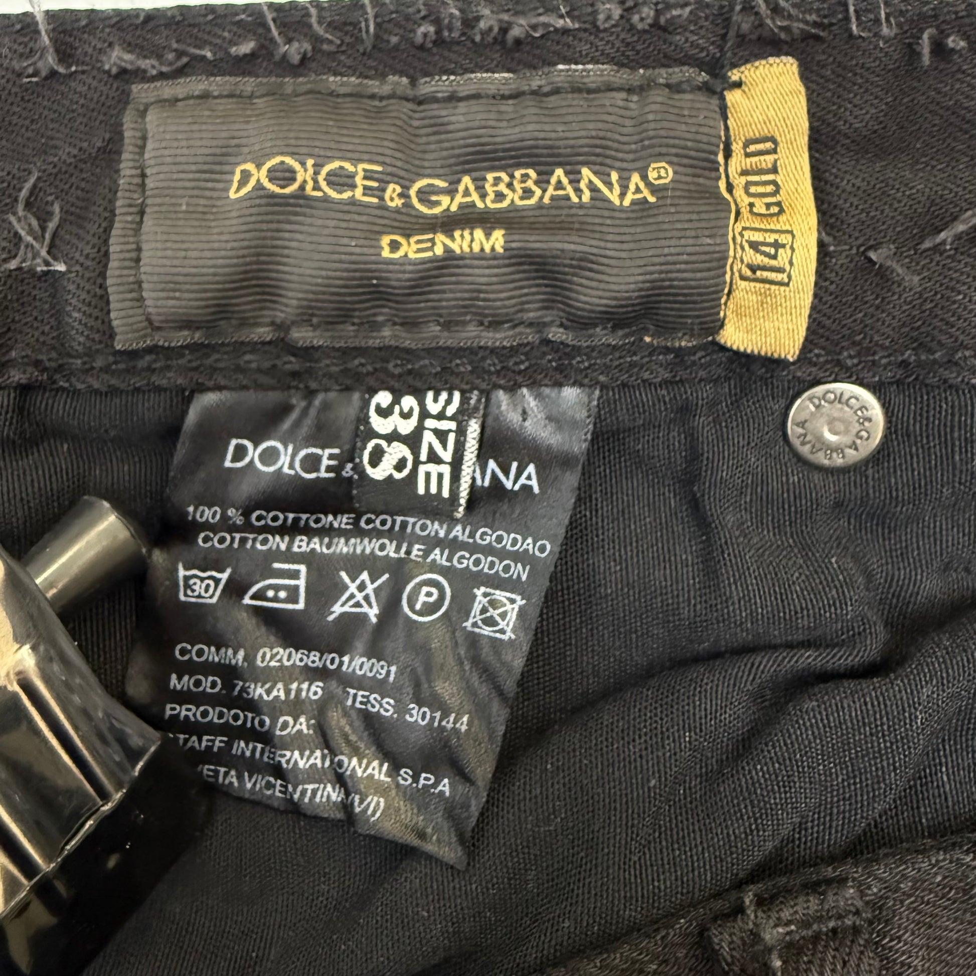 Dolce & Gabbana '14 Gold' Distressed Striped Denim **