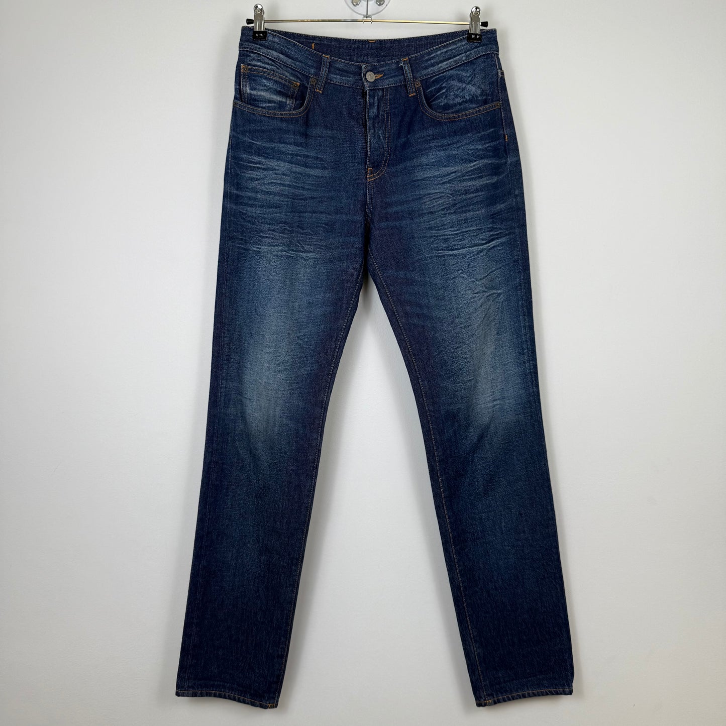 MM6 Maison Margiela Blue Wash Knot-Detail Straight Leg Jeans