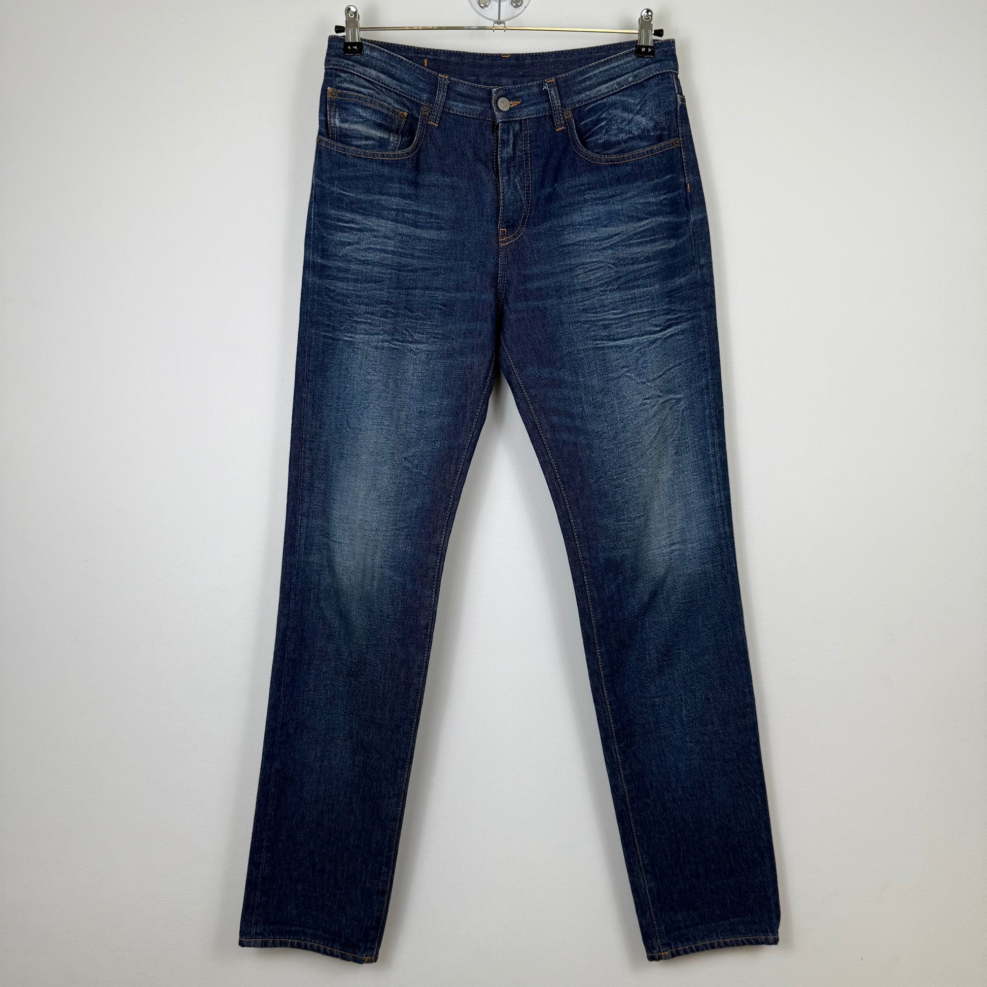 MM6 Maison Margiela Blue Wash Knot-Detail Straight Leg Jeans