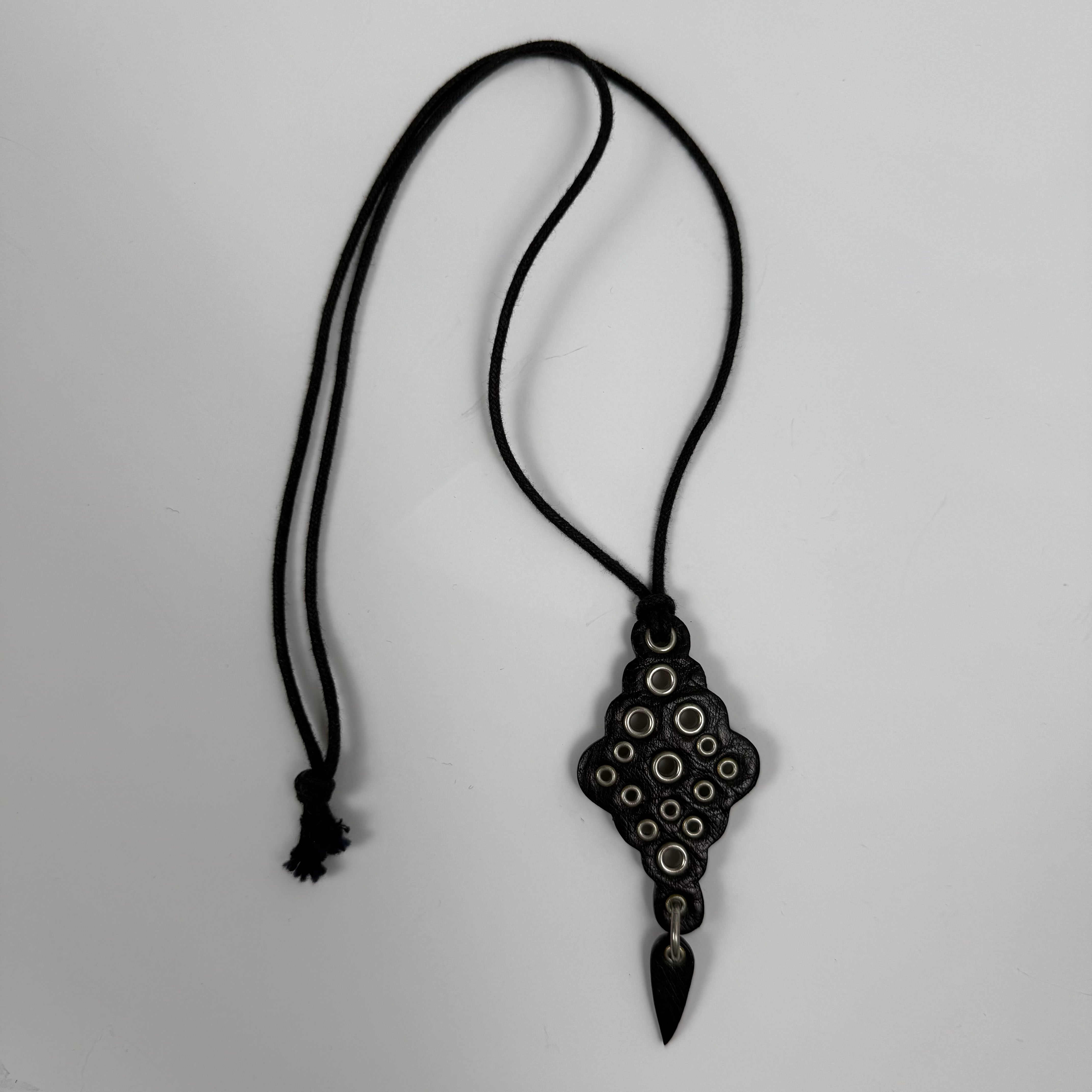 Jean Paul Gaultier Leather Grommet Pendant Necklace – Maison Maas