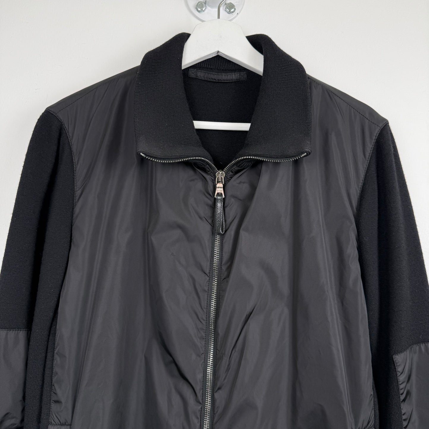 Prada Sport / Linea Rossa Wool & Nylon Hybrid Zip Jacket