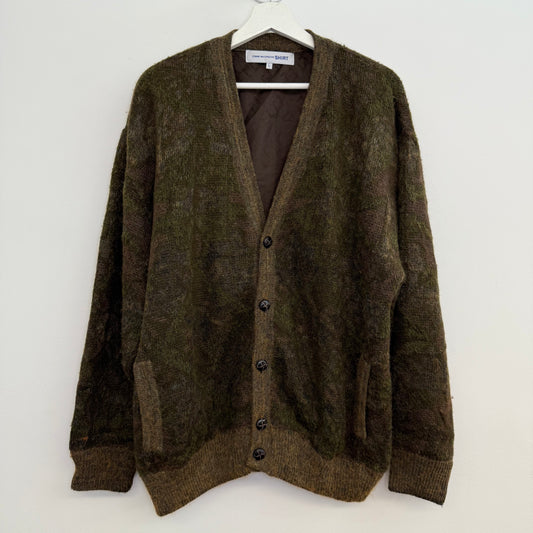 COMME des GARÇONS SHIRT Jacquard Camo Lined Cardigan (Early 2010s)