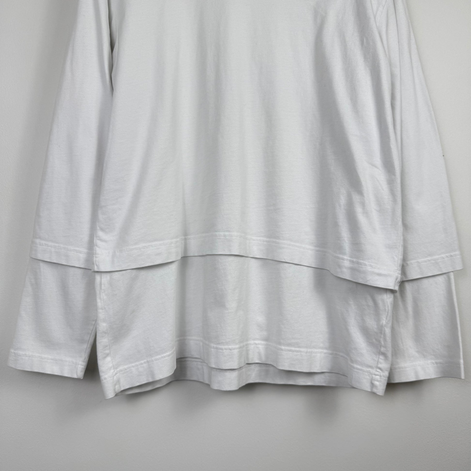 Comme des Garçons SHIRT Double Layer White Long Sleeve Tee