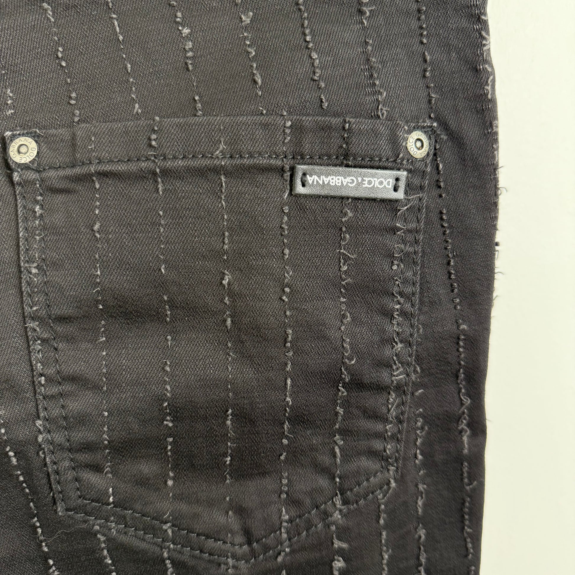 Dolce & Gabbana '14 Gold' Distressed Striped Denim **