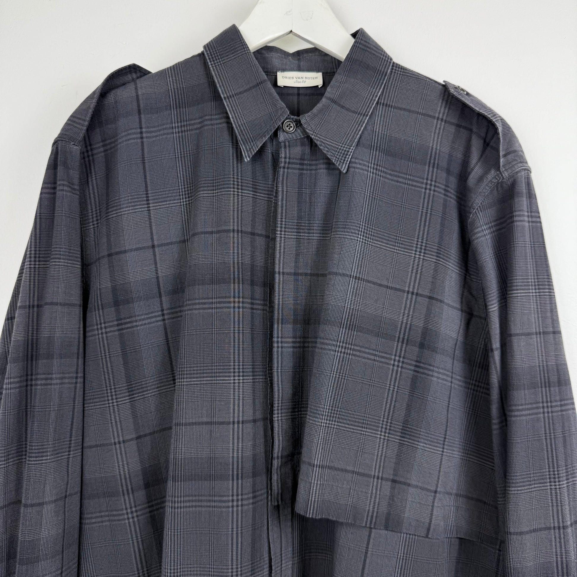 Dries van Noten FW19 Plaid Storm Flap Shirt