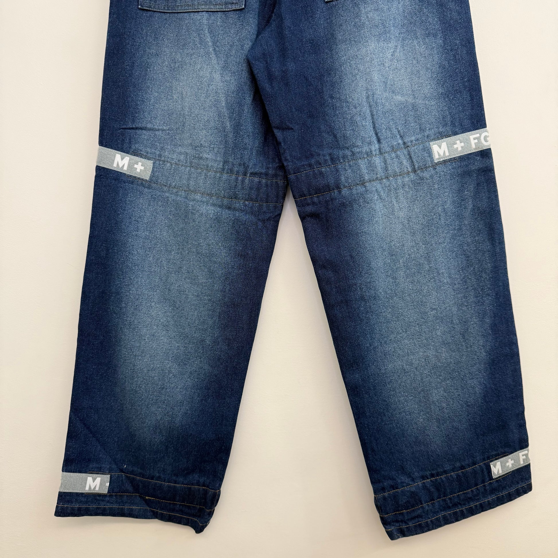 Girbaud wide blue washed denim cargo jeans