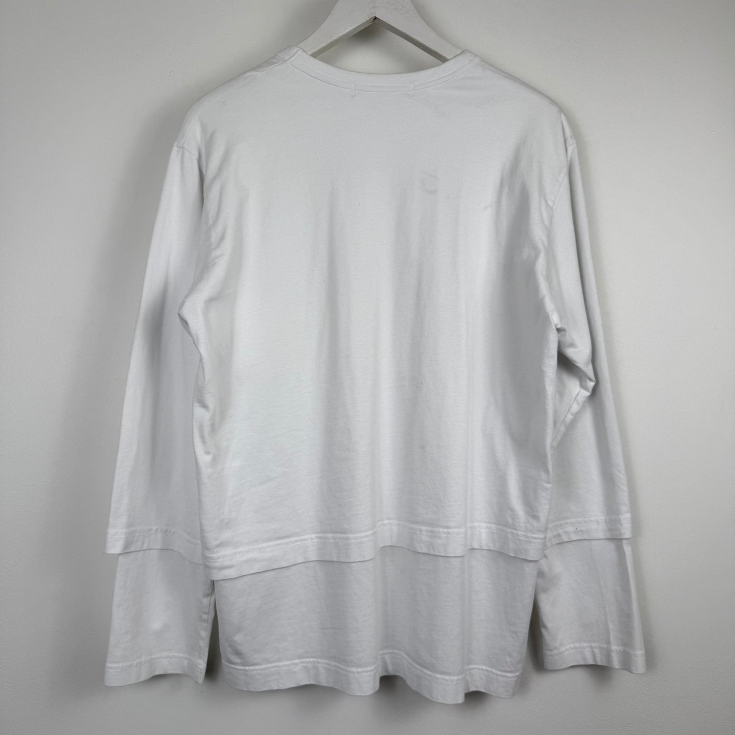Comme des Garçons SHIRT Double Layer White Long Sleeve Tee
