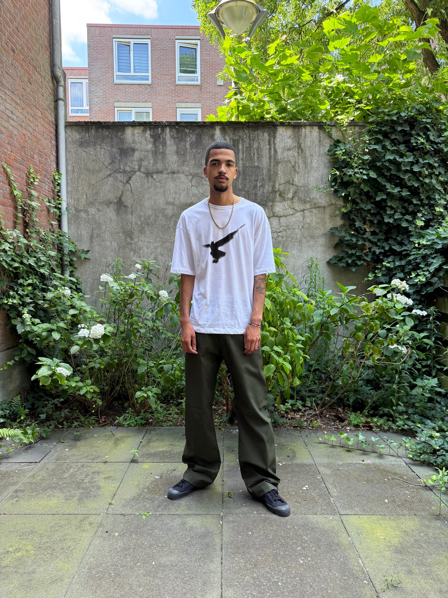 Maas Broekhuizen — Olive Waxed Denim Pants (Dries van Noten Fabric)