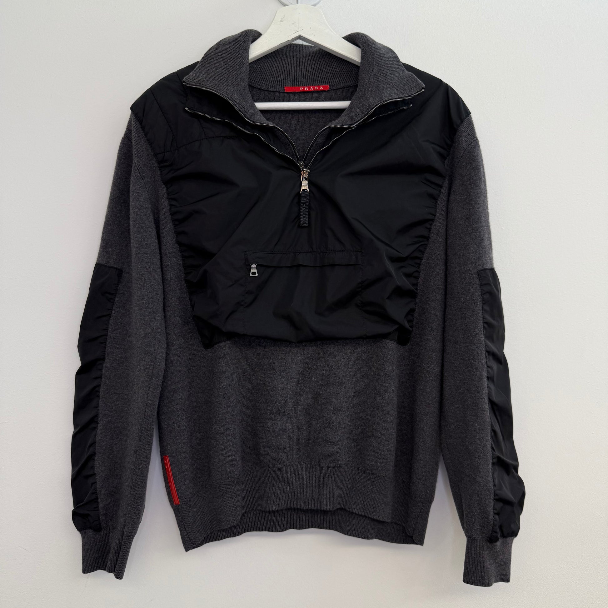 Prada Sport Linea Rossa Grey Zip-Up Fleece (ca. 2000-2005)
