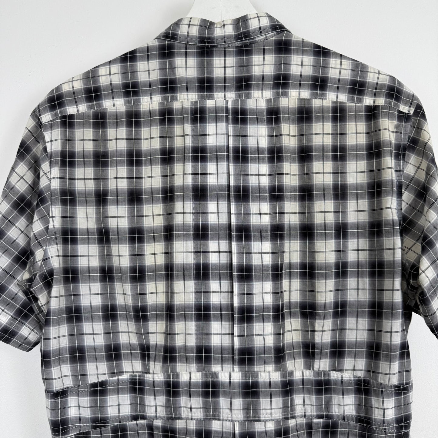 Dries van Noten Plaid Short Sleeve Shirt with Rear Box Pleat (Mid-2000s)