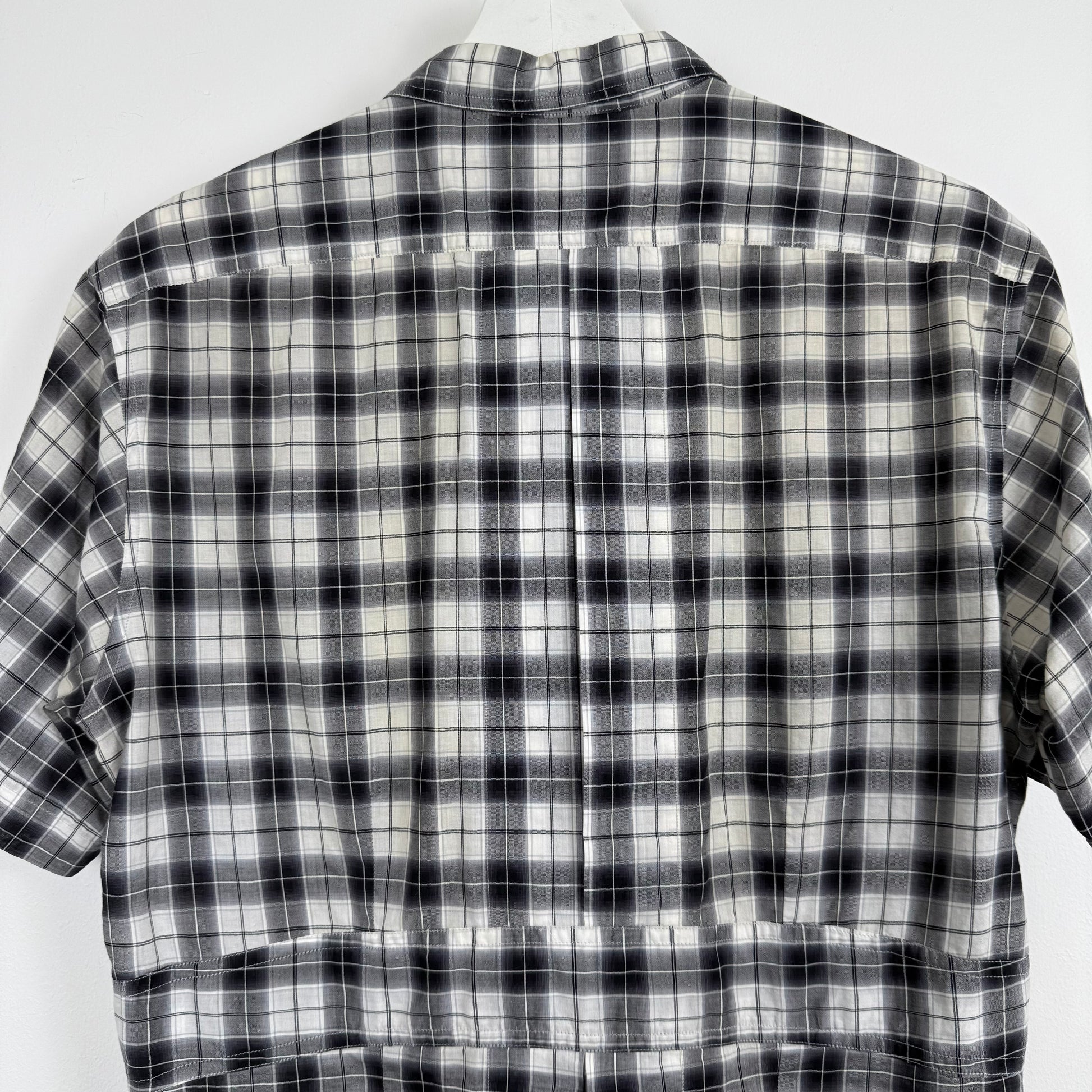 Dries van Noten Plaid Short Sleeve Shirt with Rear Box Pleat (Mid-2000s)