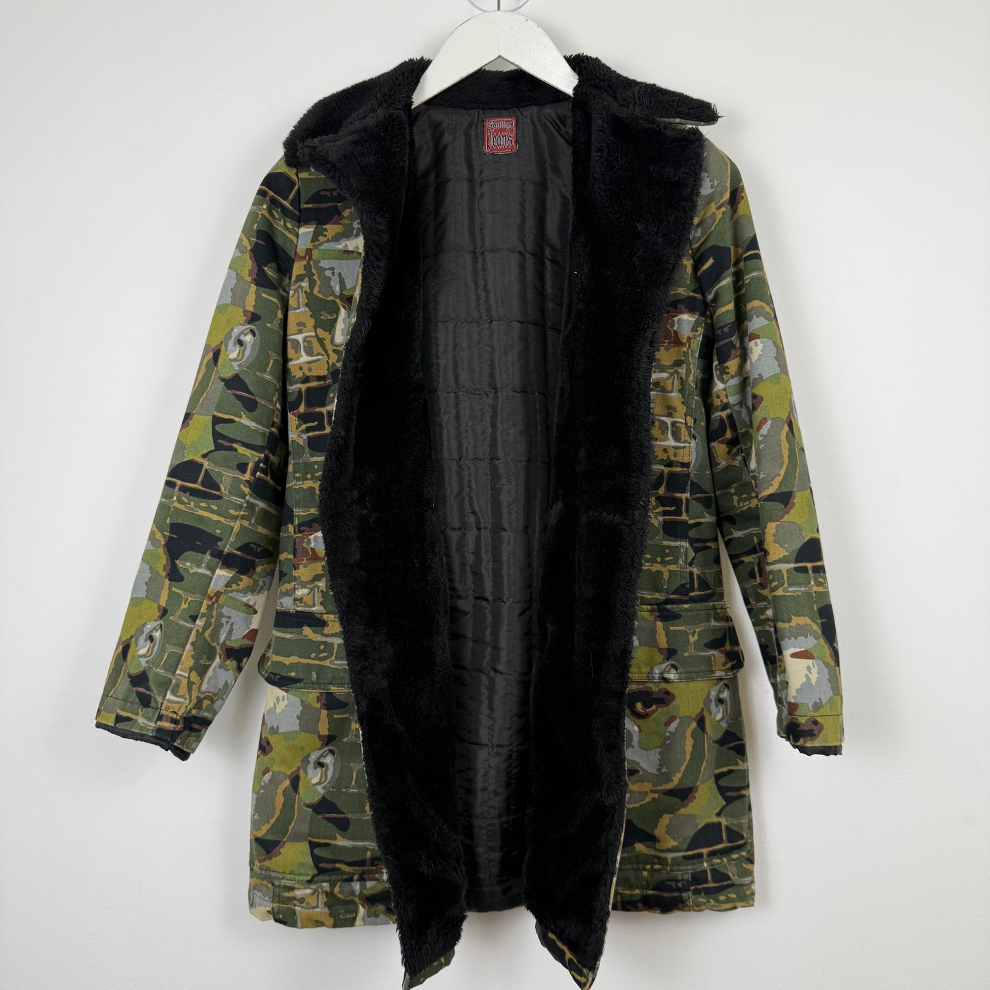Jean Paul Gaultier 1997 "Fight Racism" Graphic face camo Coat