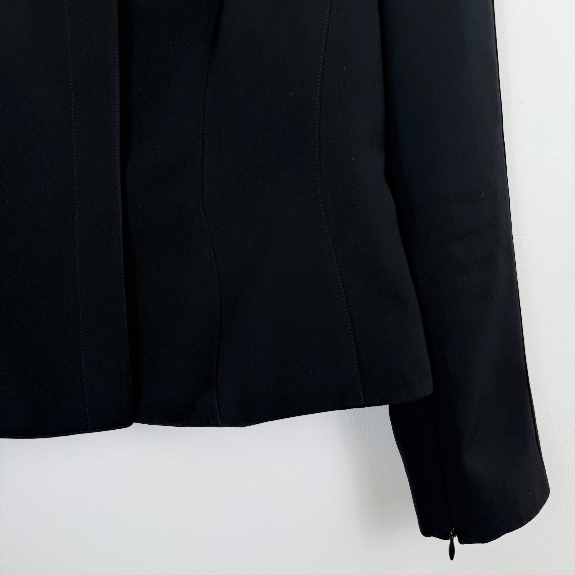 Mugler Structured Black Blazer with Zipper Cuffs