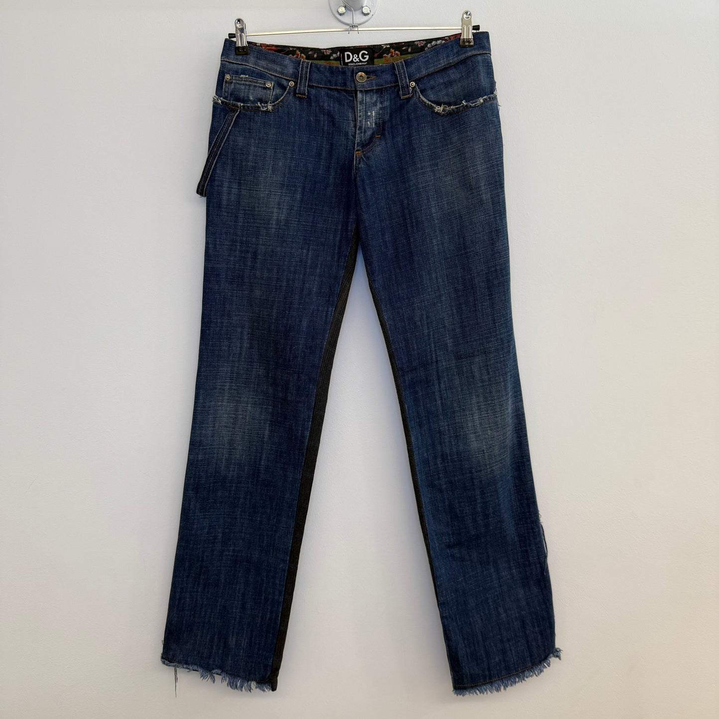 D&G Dolce & Gabbana Hybrid Denim-Checked Trousers