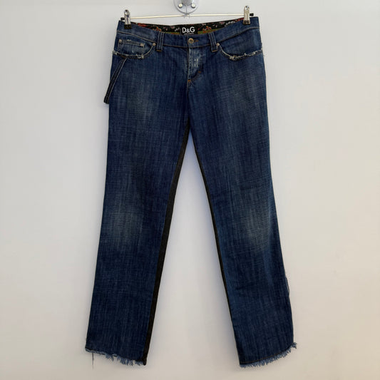 D&G Dolce & Gabbana Hybrid Denim-Checked Trousers