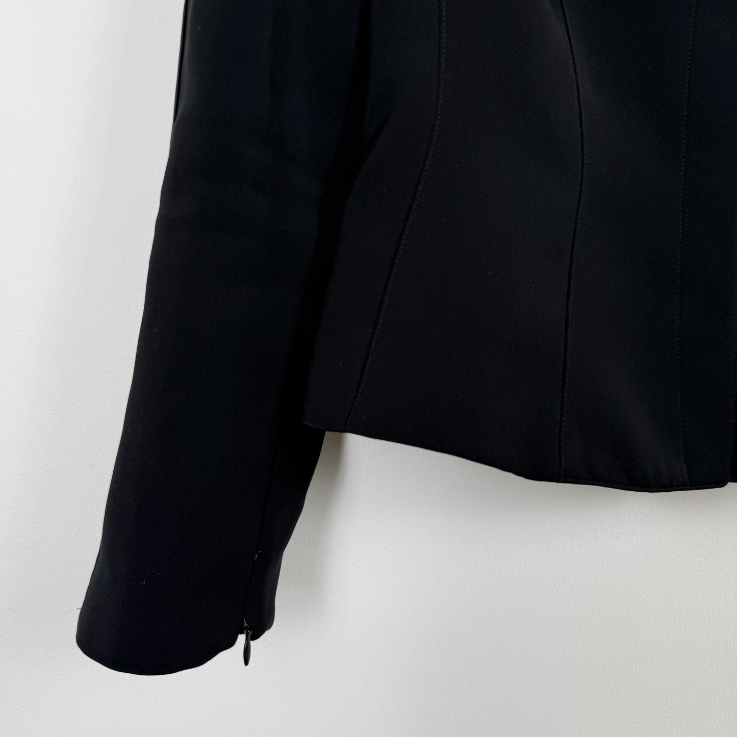 Mugler Structured Black Blazer with Zipper Cuffs