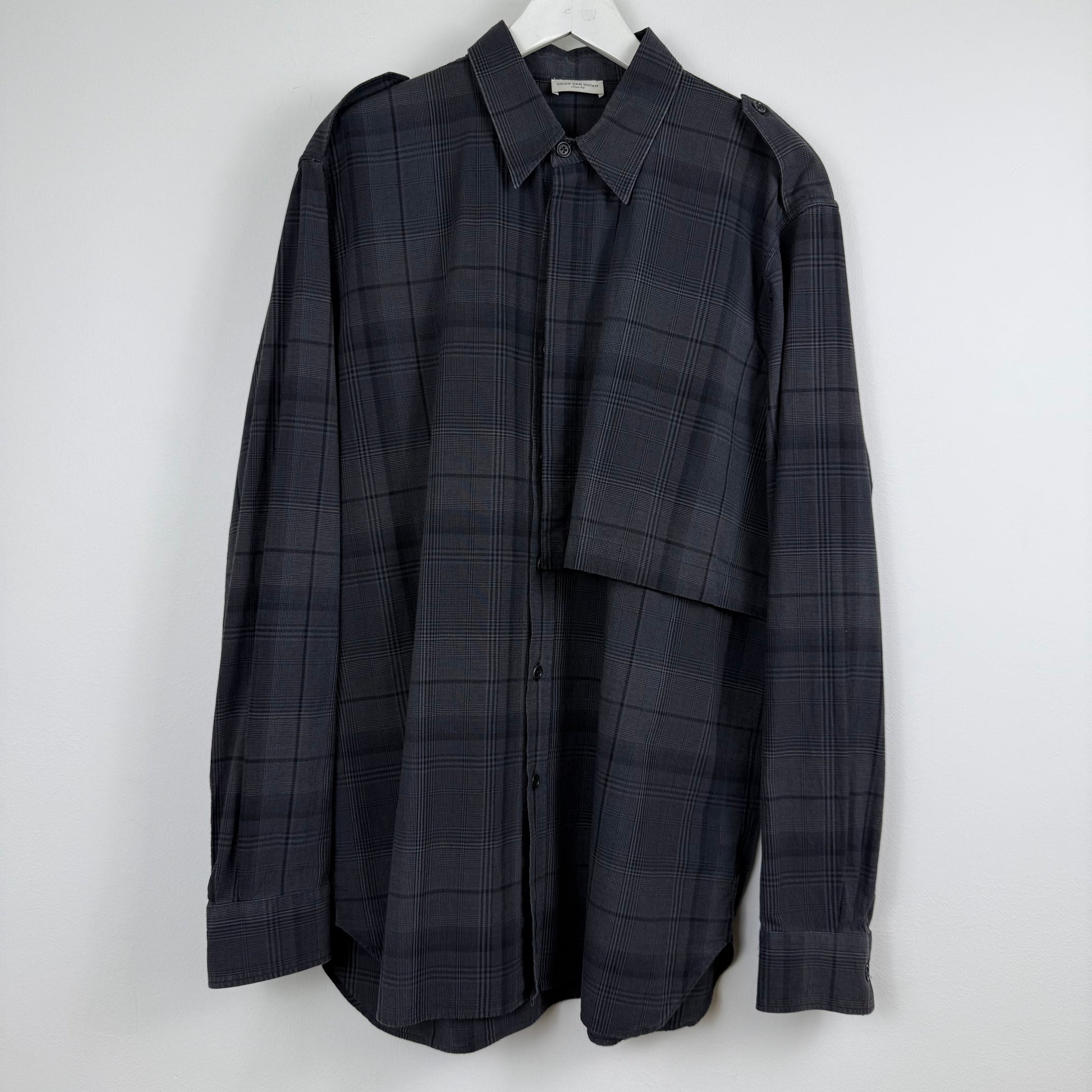 Dries van Noten FW19 Plaid Storm Flap Shirt