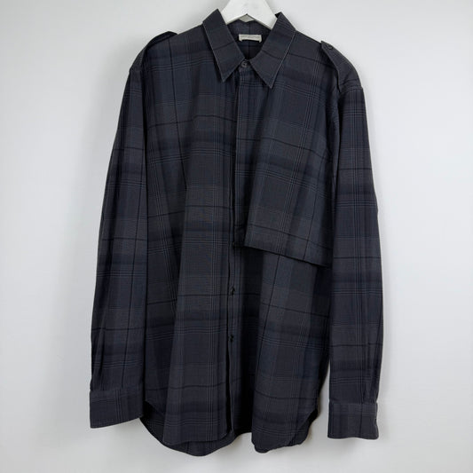 Dries van Noten FW19 Plaid Storm Flap Shirt
