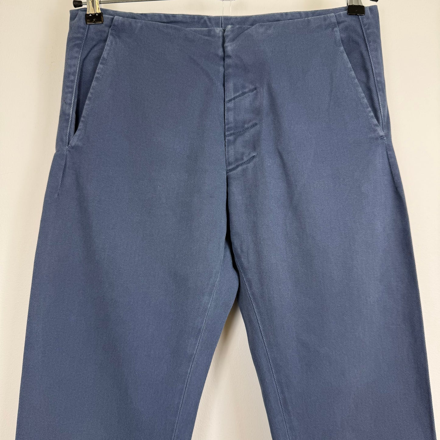 Maison Margiela Blue Heavy Cotton Twill No-Loop Trousers