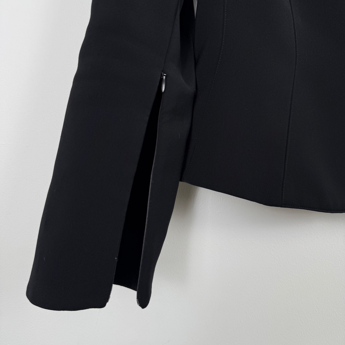 Mugler Structured Black Blazer with Zipper Cuffs