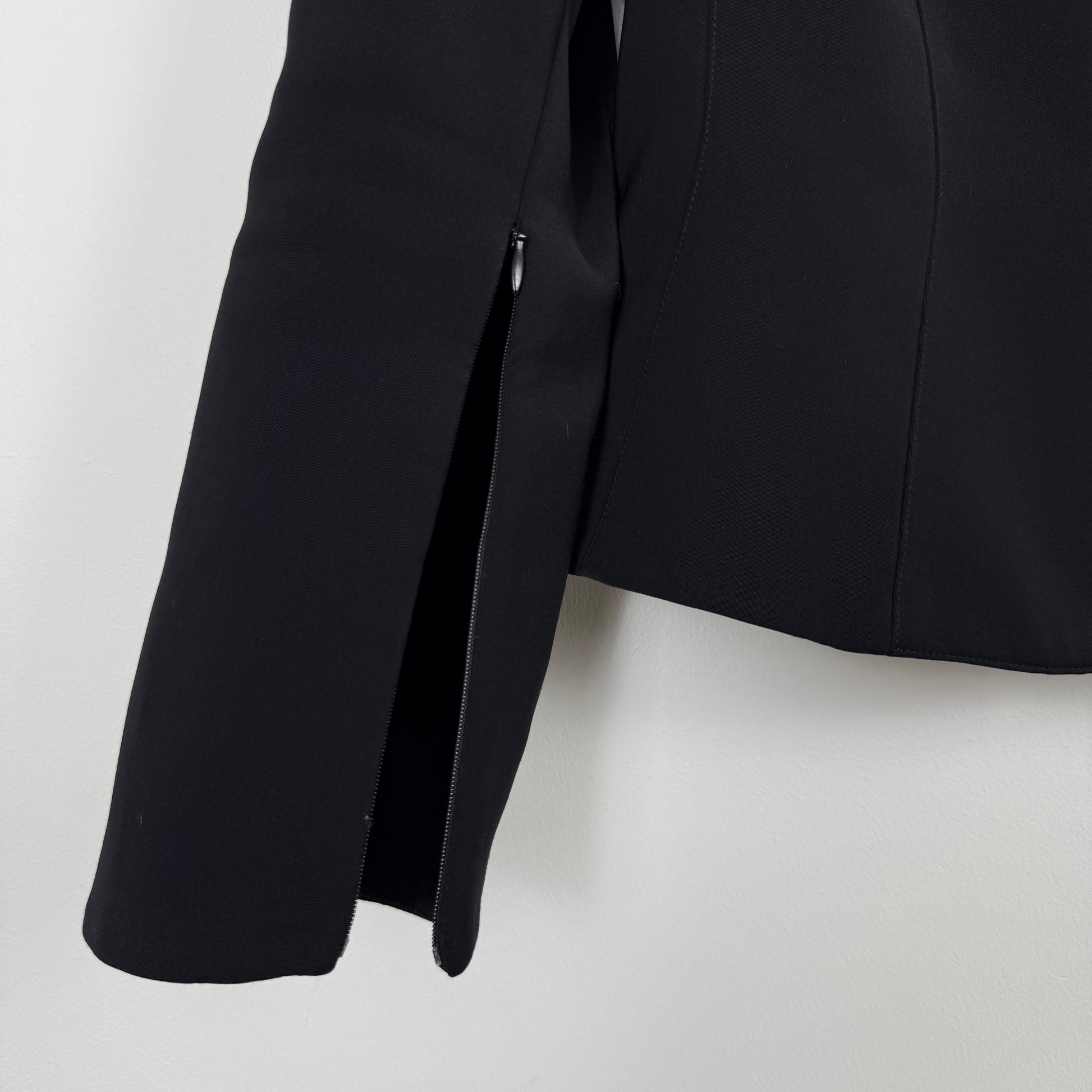 Mugler Structured Black Blazer with Zipper Cuffs