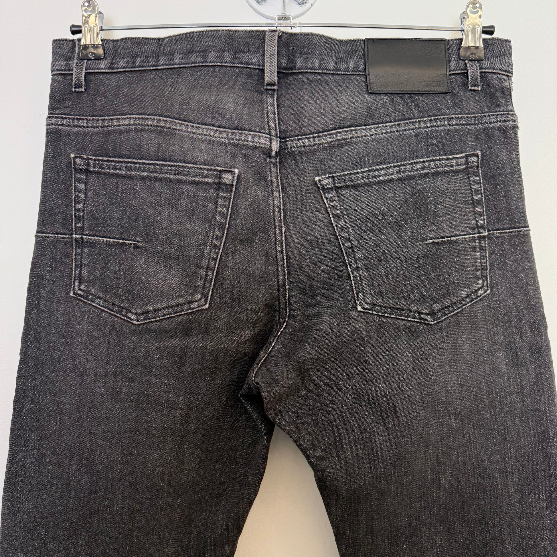 Dior Black Washed Slim-Fit Jeans (Kris van Assche)