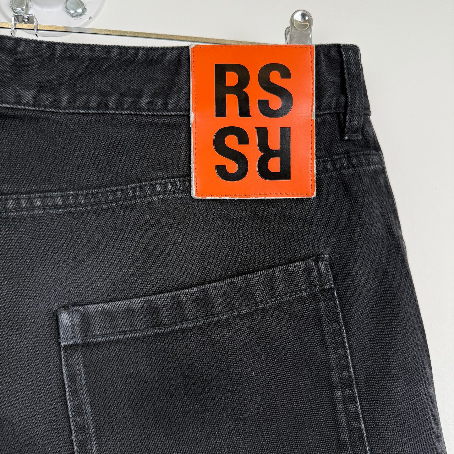 Raf Simons Regular Straight Denim ‘RS’ patch jeans