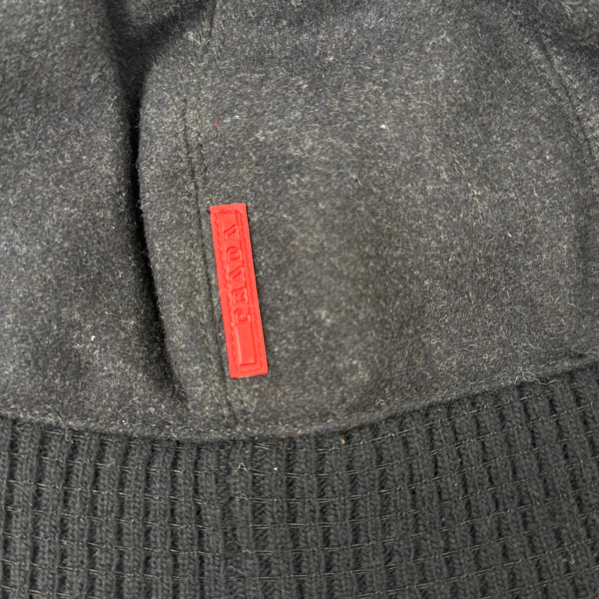Prada Linea Rossa Wool & Nylon Beanie with Ribbed Cuff (FW2002)