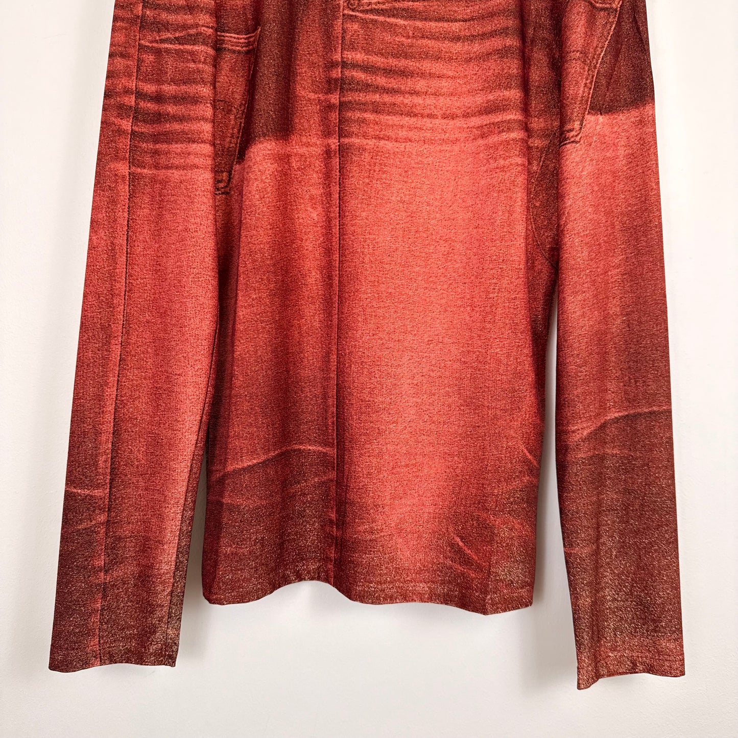 Roberto Cavalli Early 2000s trompe-l’oeil denim longsleeve