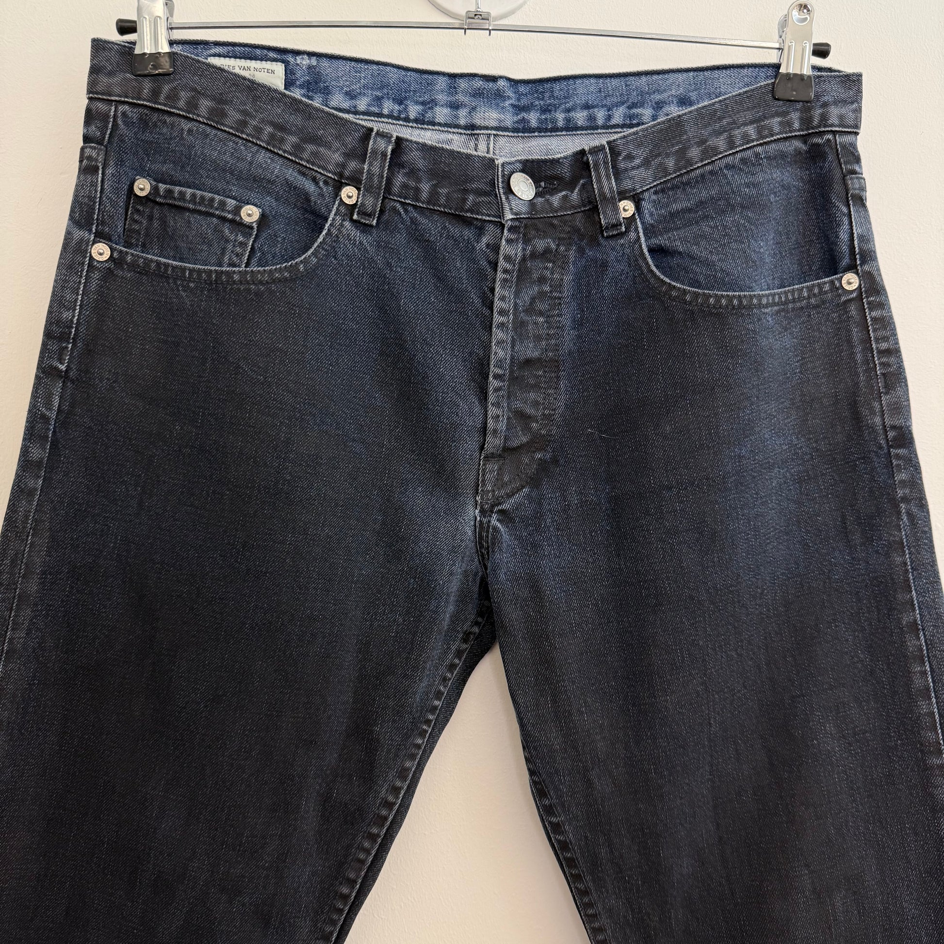 Dries van Noten Jeans, blue waxed denim