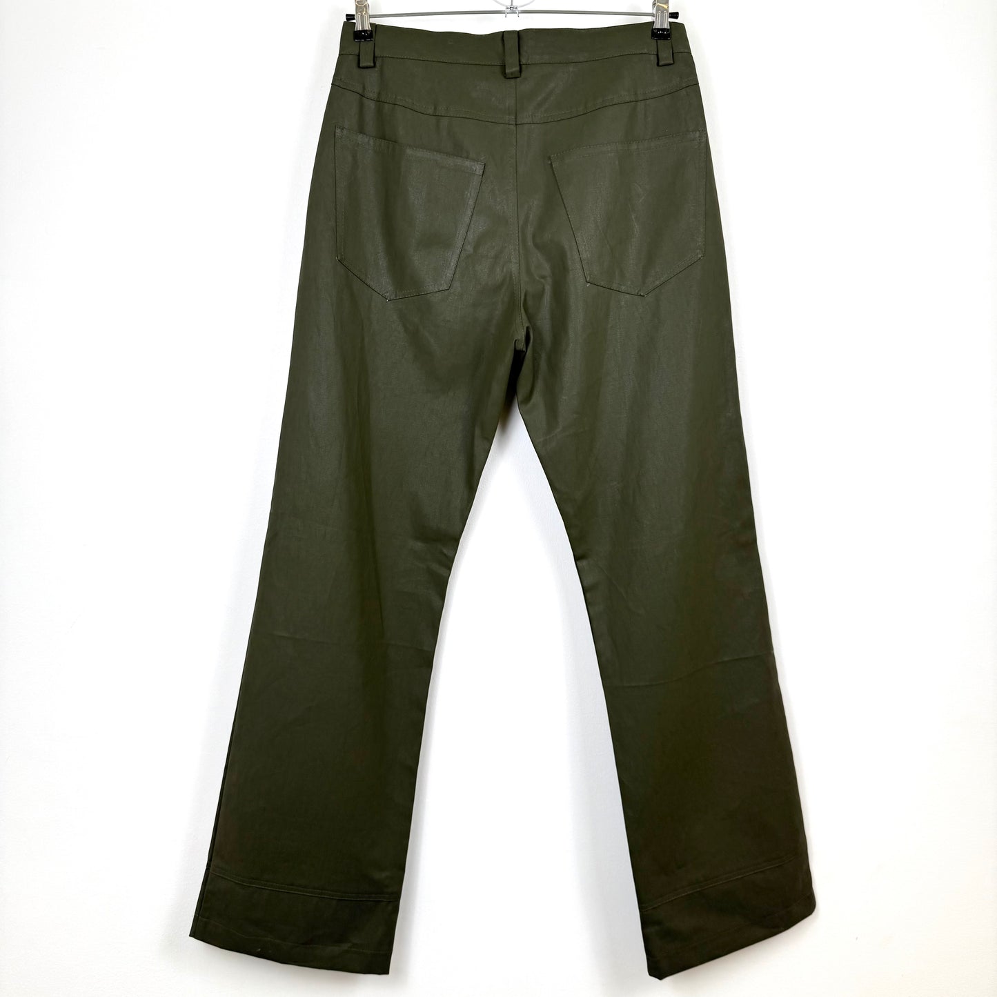 Maas Broekhuizen — Olive Waxed Denim Pants (Dries van Noten Fabric)