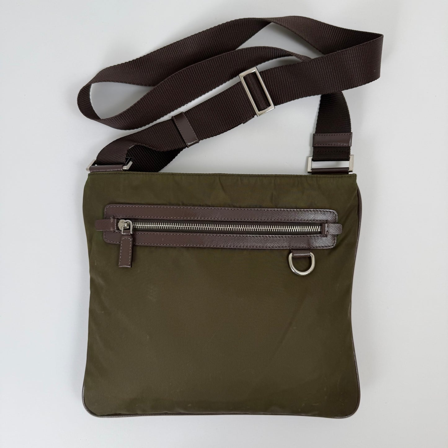 Prada Tessuto Crossbody Bag - Khaki Green
